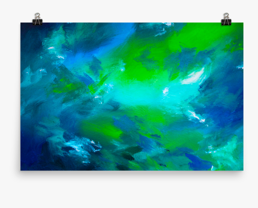 Absract Blue Green Acrylic Painting, HD Png Download, Free Download