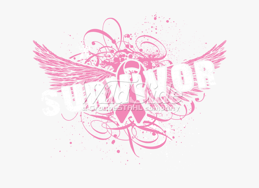 Breast Cancer - Breast Cancer Ribbon With Wings, HD Png Download, Free Download