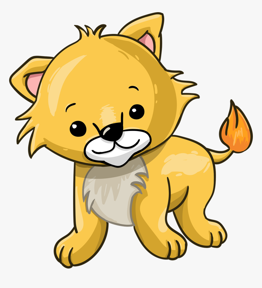 Leo, Young Lion, Cat, Predator, Cute, Cool, Stylized - Lion Cub Clipart Transparent, HD Png Download, Free Download