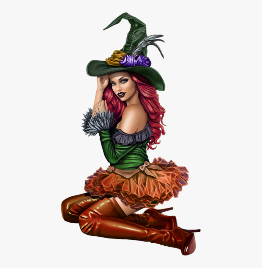 Transparent Push Ups Clipart - Witch Pin Up Girl, HD Png Download, Free Download