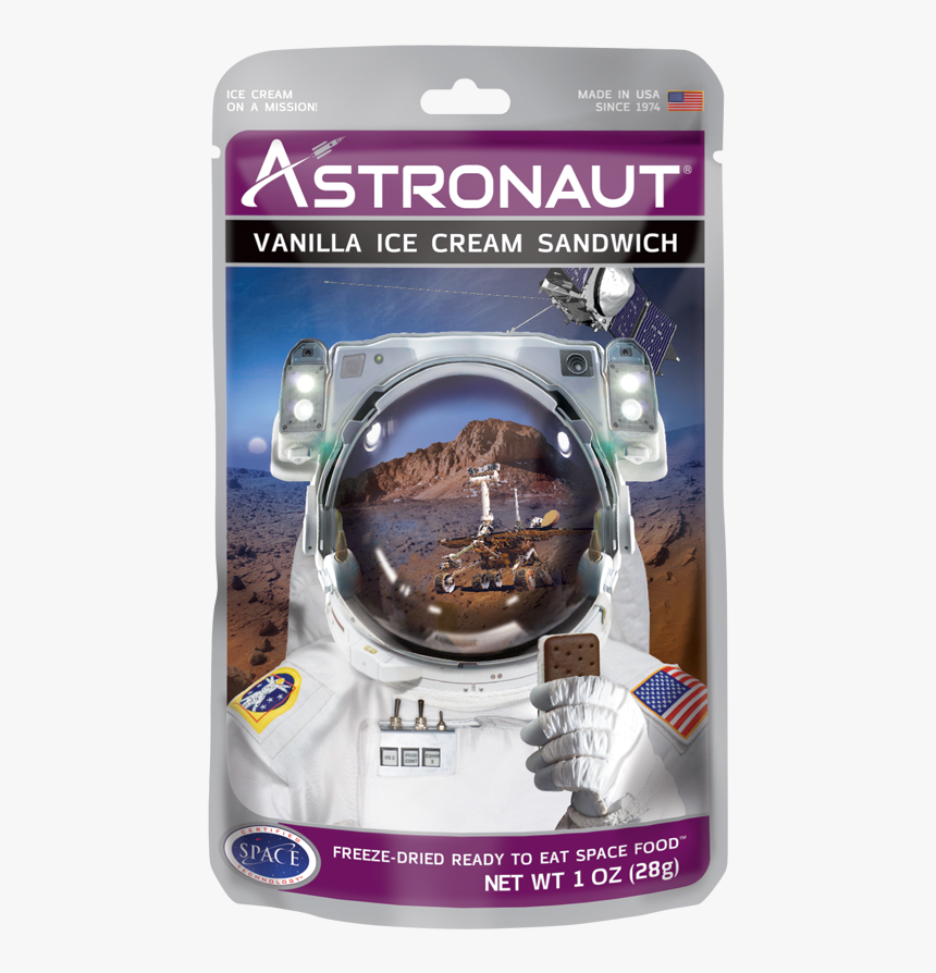 Astronaut Freeze Dried Ice Cream Sandwich 200 Vanilla - Vanilla Sandwich Astronaut Ice Cream, HD Png Download, Free Download