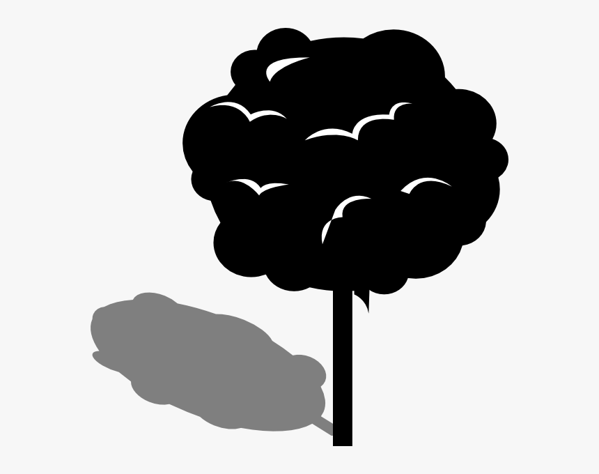Sg Clip Art At - Tree With Shadow Clipart, HD Png Download, Free Download