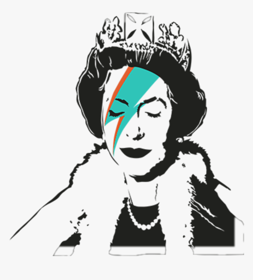 Banksy Queen David Bowie , Png Download - Banksy Queen Ziggy Stardust, Transparent Png, Free Download