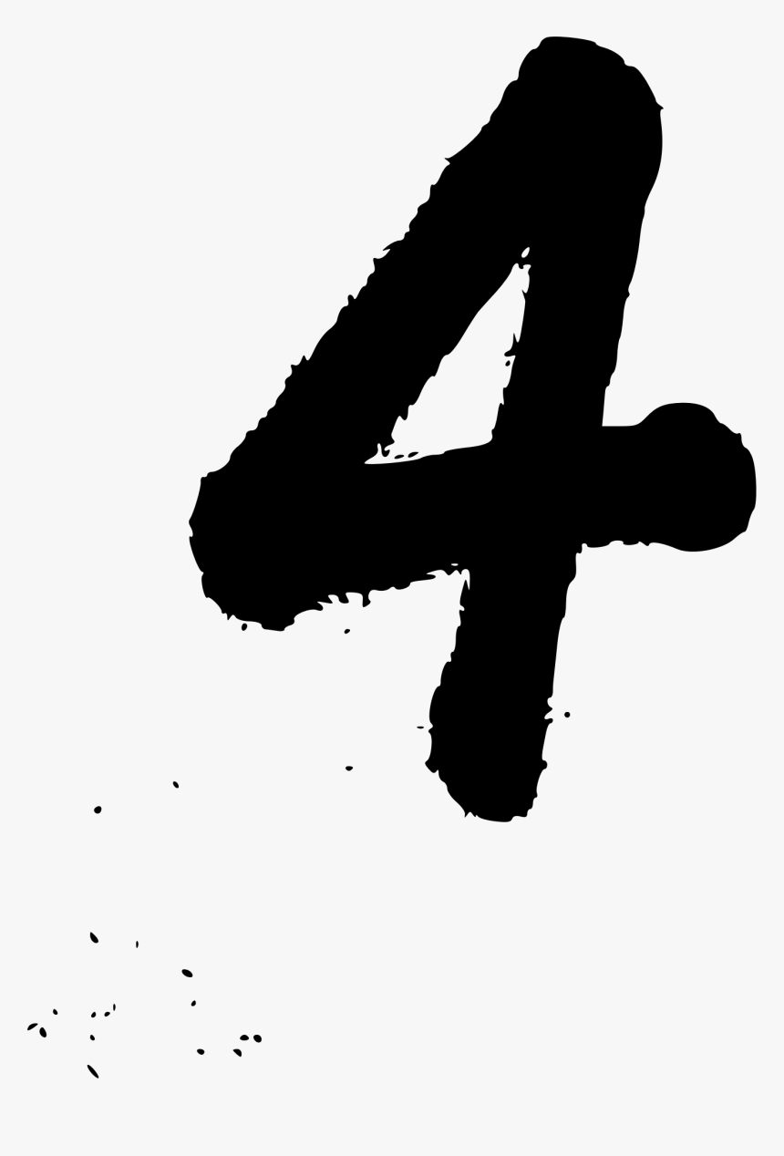 Number 4 Handwriting Png - Hand Written Number 4, Transparent Png, Free Download