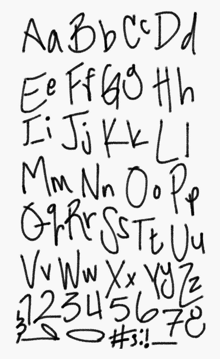 #alphabet #handwritten #handwriting #font #letters - Alphabet Handwriting Fonts, HD Png Download, Free Download