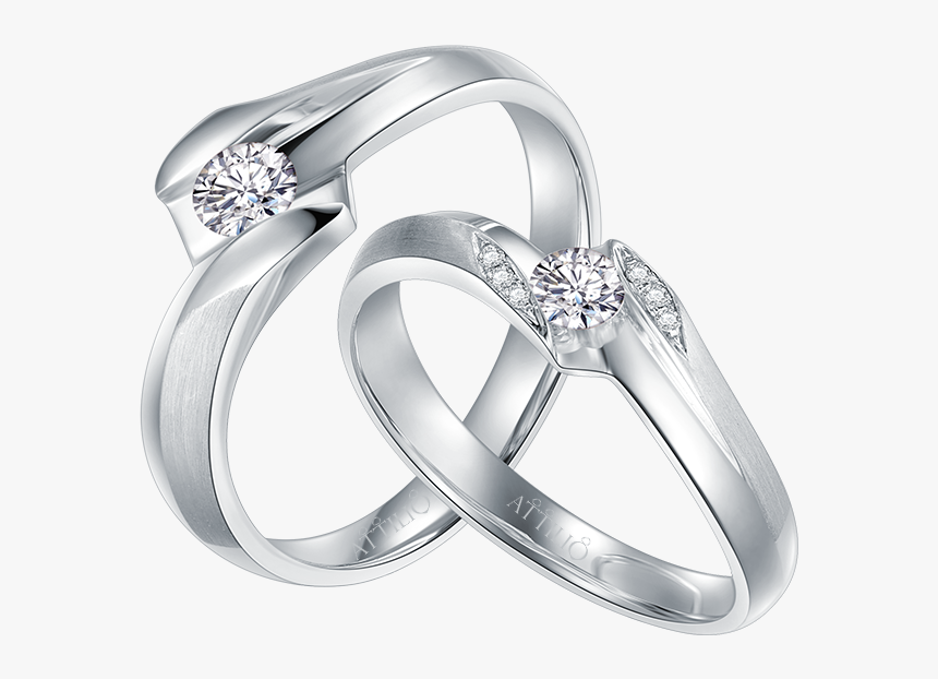 Couple Wedding Rings Png - Diamond Couple Engagement Rings, Transparent Png, Free Download
