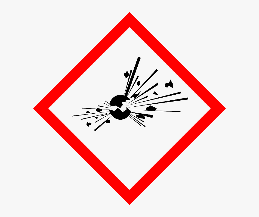 Explosive, Explosion, Warning, Attention, Ghs, Red - Exploding Bomb Pictogram, HD Png Download, Free Download