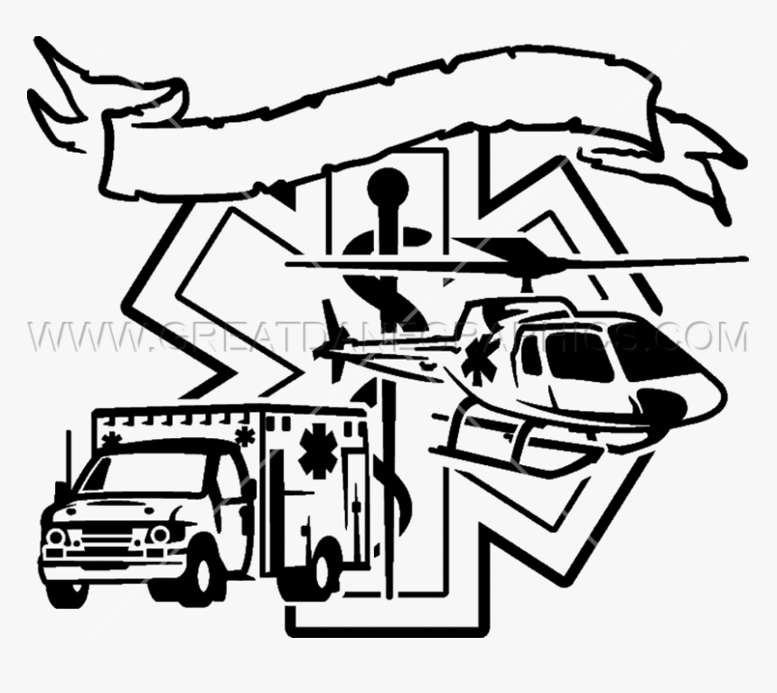 Transparent Ambulance Clipart Black And White - Ems Star Of Life, HD Png Download, Free Download