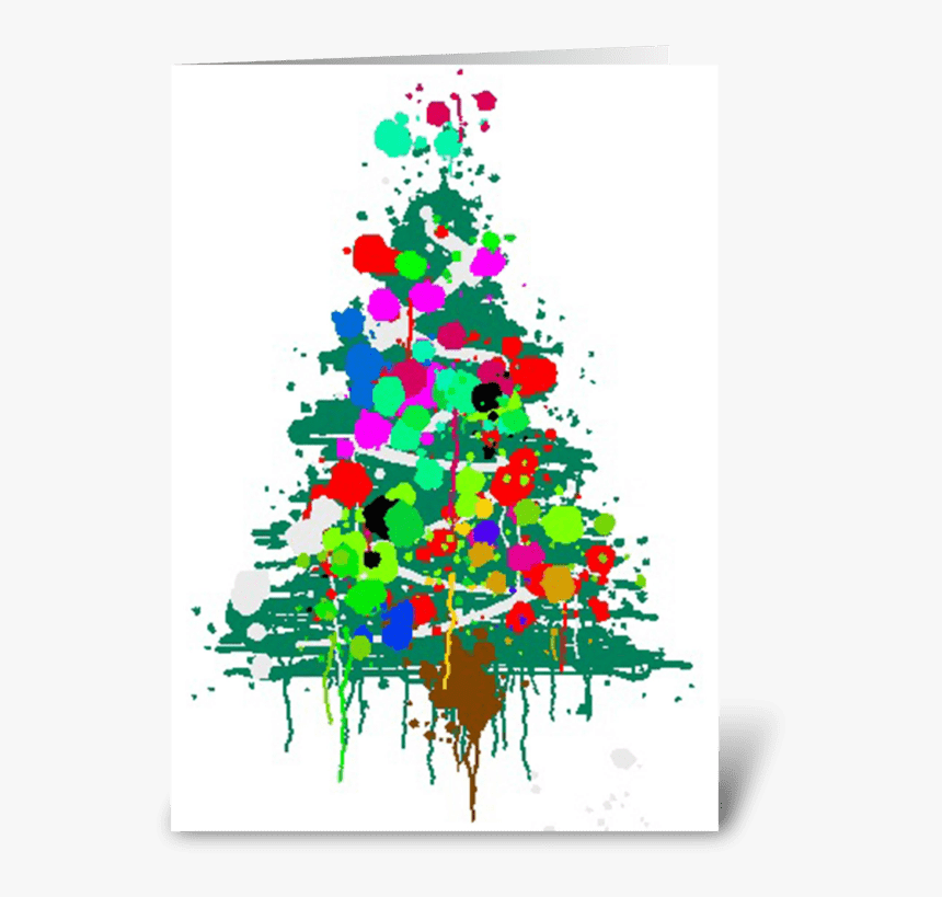 Christmas Tree Explosion Greeting Card - Christmas Tree, HD Png Download, Free Download