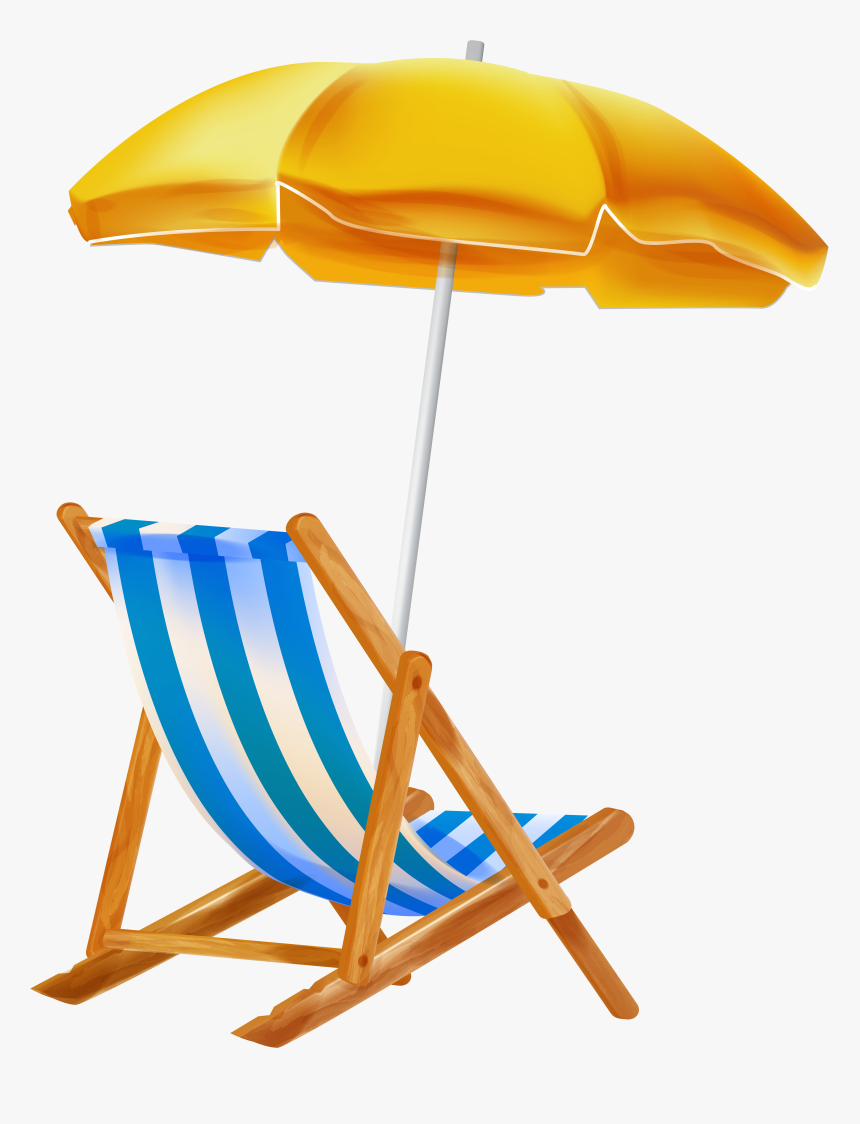 Furniture,outdoor Table,folding Chair,shade,umbrella - Summer Beach Chair Clipart, HD Png Download, Free Download