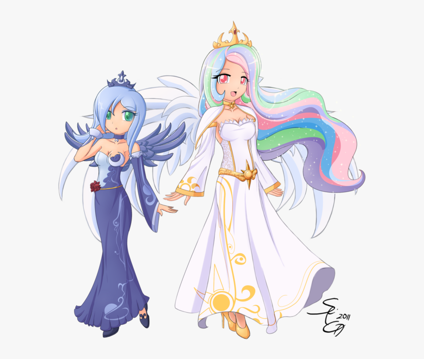 Human Celestia And Luna, HD Png Download, Free Download