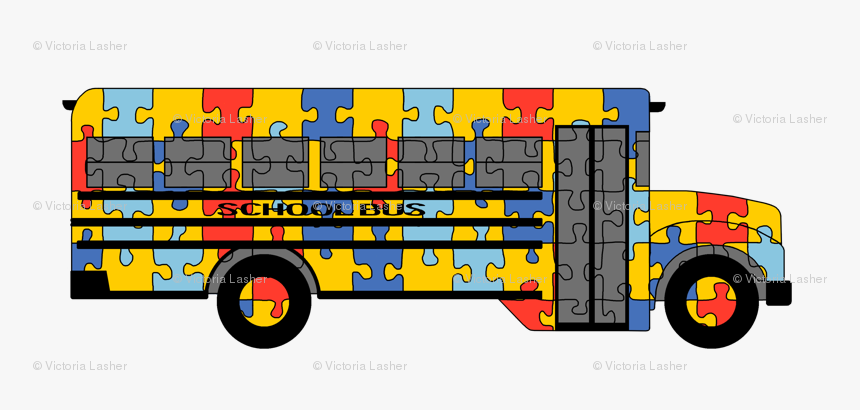 Autism Awareness School Bus, HD Png Download, Free Download