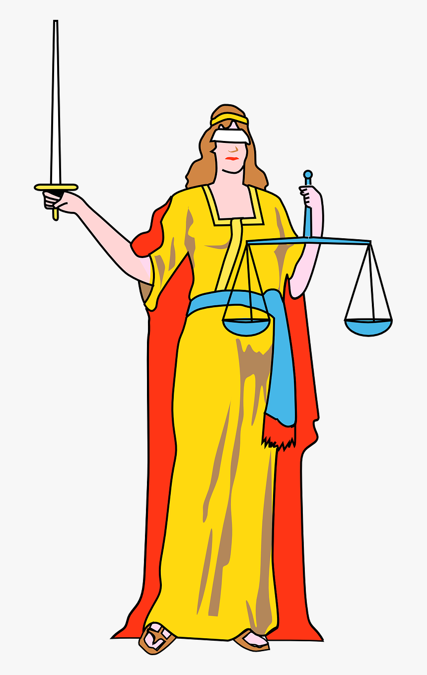 Lady Law Scale - Clip Art Blind Lady Of Justice, HD Png Download, Free Download