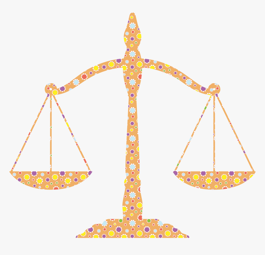 Floral Justice Scales Big Image Png Ⓒ - Balanza De La Justicia Vector Png, Transparent Png, Free Download