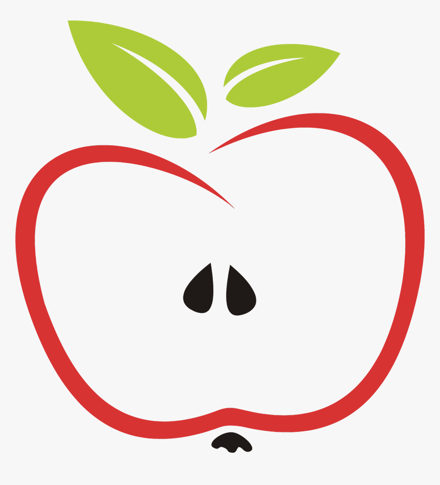 Apple Core Clipart - Apple With Leaves Clipart, HD Png Download, Free Download