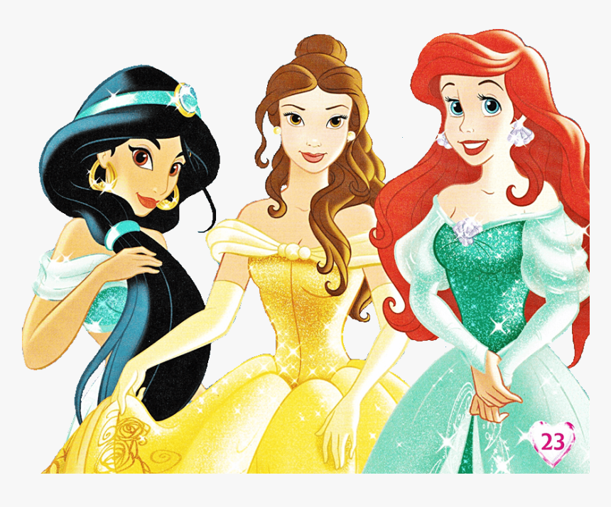 Taller De Cliparts - Disney Princess Ariel Belle And Jasmine, HD Png Download, Free Download