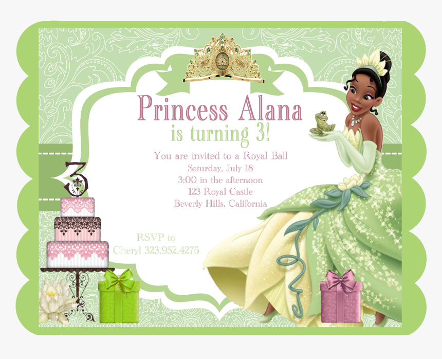 Princess And The Frog Party Invitations, HD Png Download, Free Download