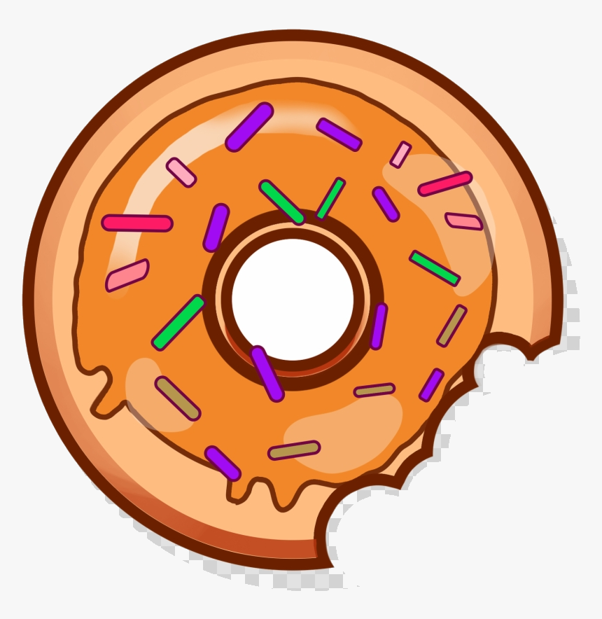 Donut Clipart Bitten - Half Eaten Donut Clipart, HD Png Download, Free Download