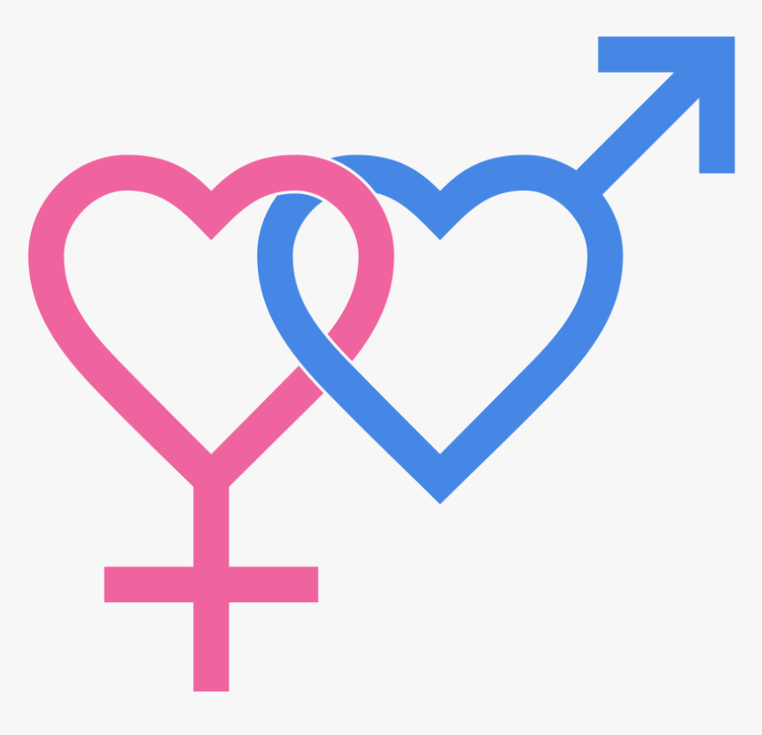 Heterosexual Symbol Two Hearts - Boy And Girl Symbol Png, Transparent Png, Free Download