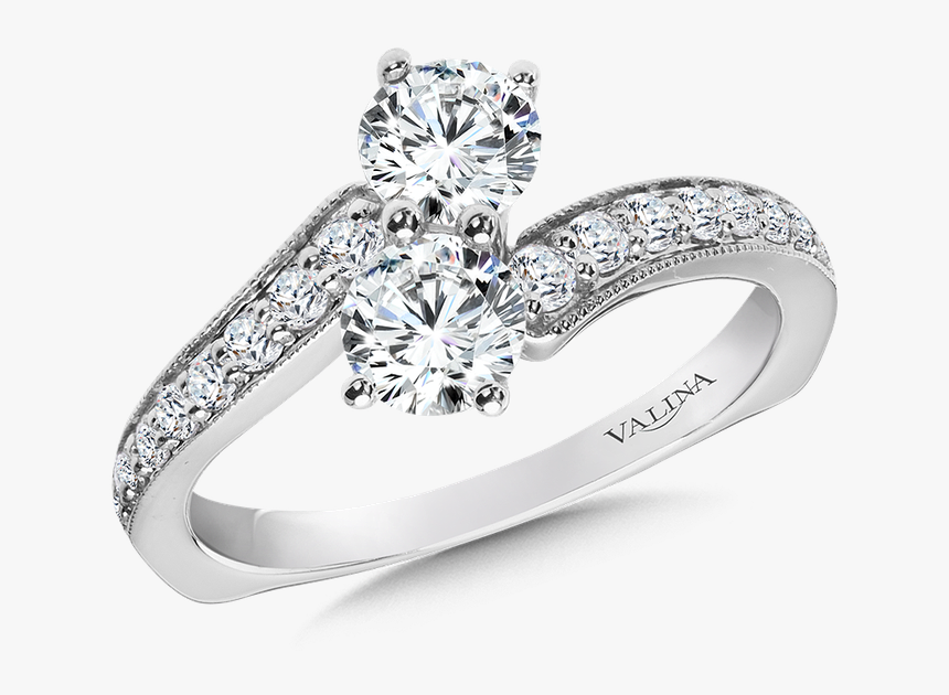 Valina Two-stone Diamond Engagement Ring Moutning In - Pre-engagement Ring, HD Png Download, Free Download