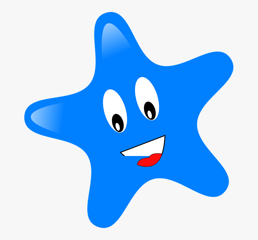 Star, Cartoon, Character, Isolated, Happy, Blue, Cute - Blue Star Clipart Png, Transparent Png, Free Download