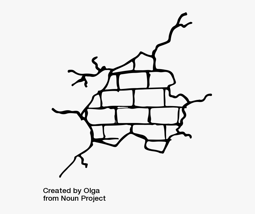 Wall Crack By Olga From The Noun Project - Line Art, HD Png Download, Free Download