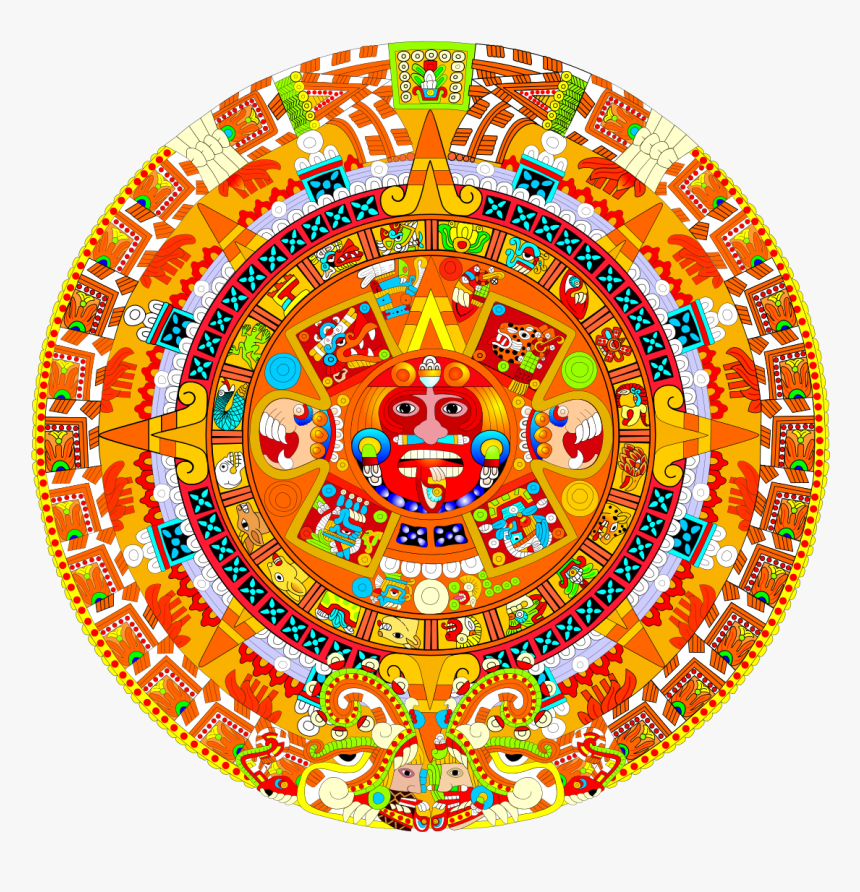 Transparent Calendario Clipart - Piedra Del Sol Azteca Dibujo, HD Png Download, Free Download