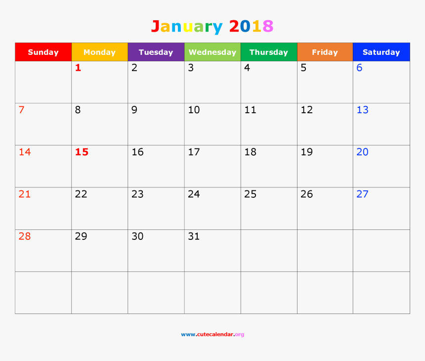 Blank Calendar Png - December 2018 Calendar Cute, Transparent Png, Free Download