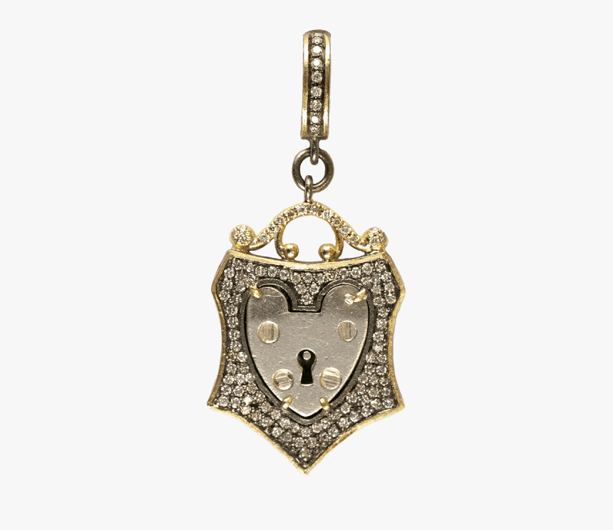 Small Vintage English Padlock Heart Shield - Chain, HD Png Download, Free Download