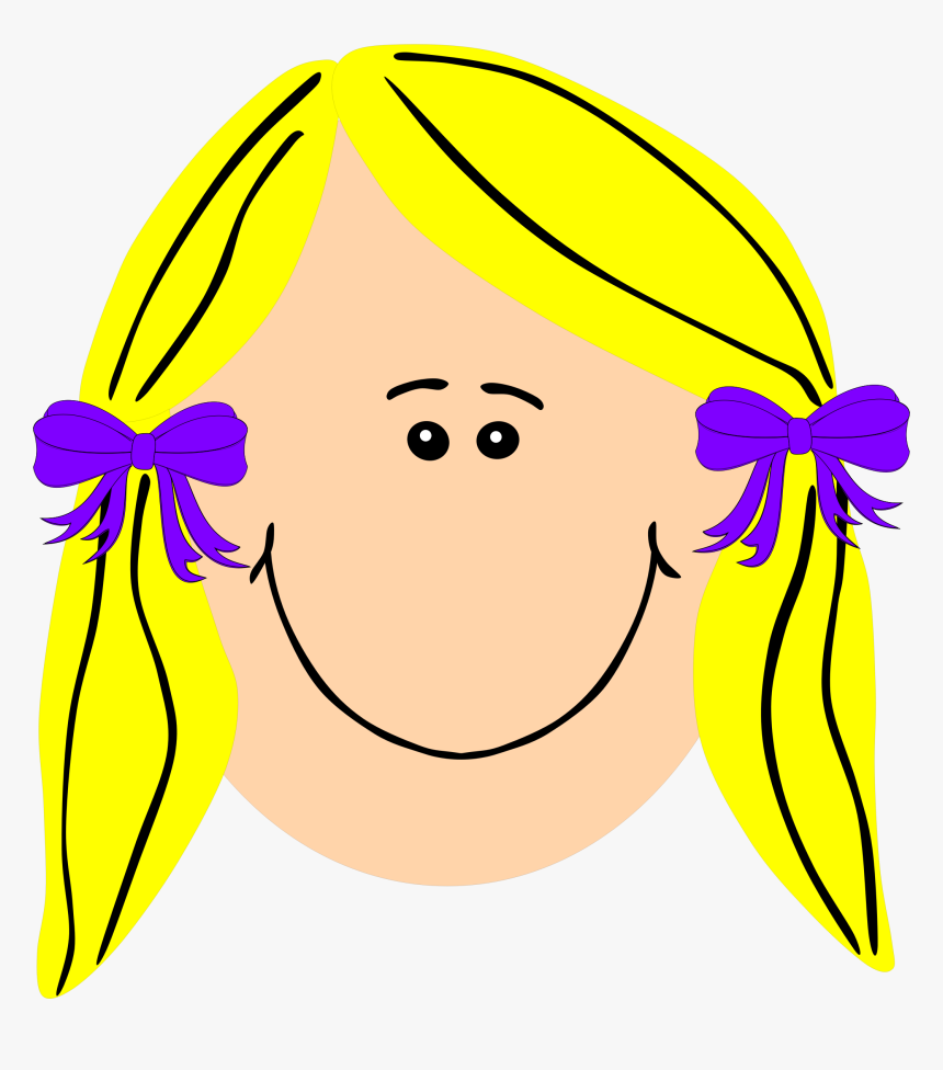 Blond, Long Haired Girl Clip Arts - Clipart Blond Hair Girl, HD Png Download, Free Download