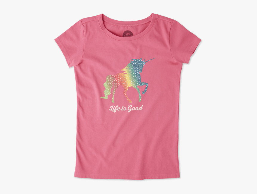 Girls Rainbow Unicorn Crusher Tee - Hello Kitty Tshirt Png, Transparent Png, Free Download