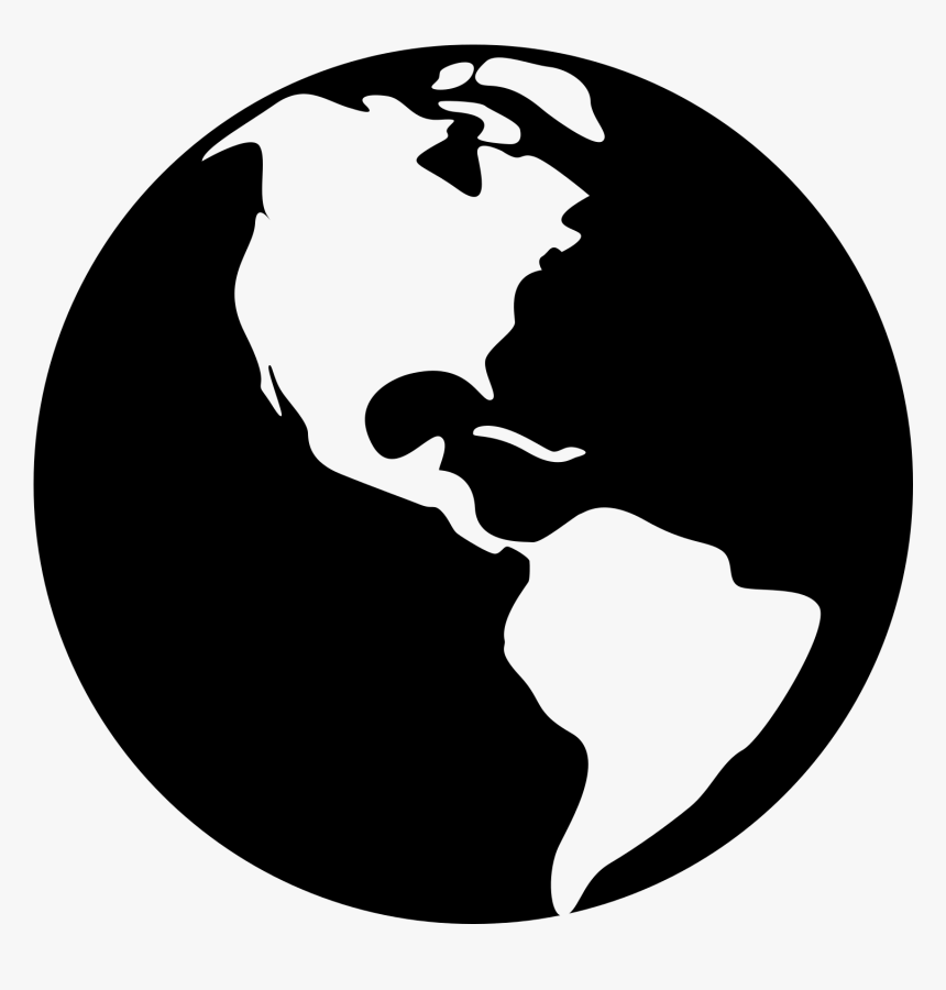 Globe Icon Black And White , Png Download - Clip Art Hands Holding The World, Transparent Png, Free Download