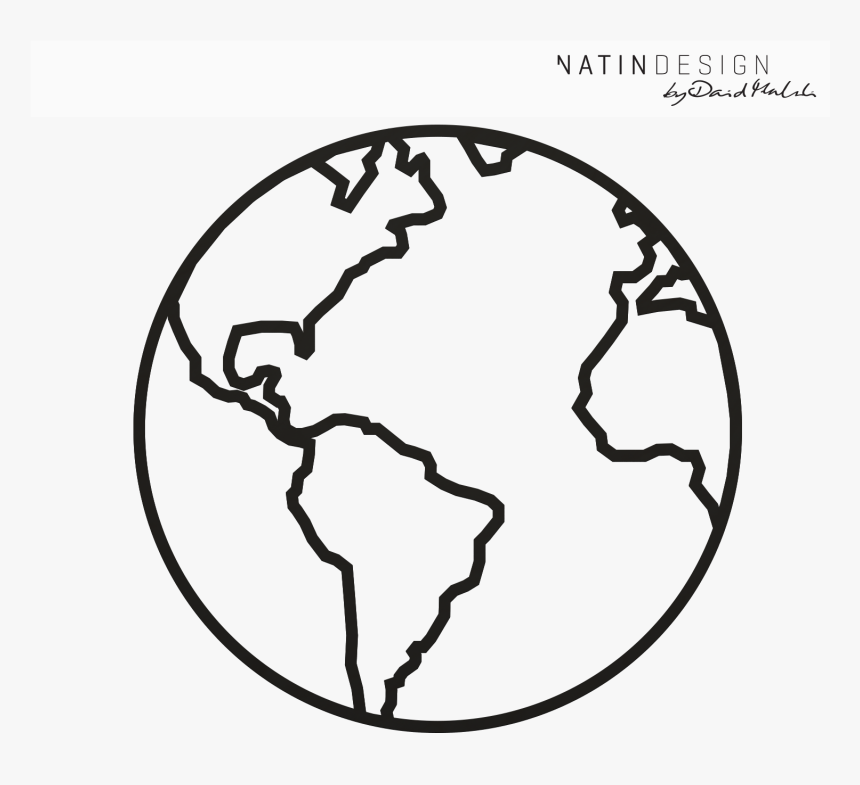 Transparent Black Globe Png - Outline Images Of Earth, Png Download, Free Download