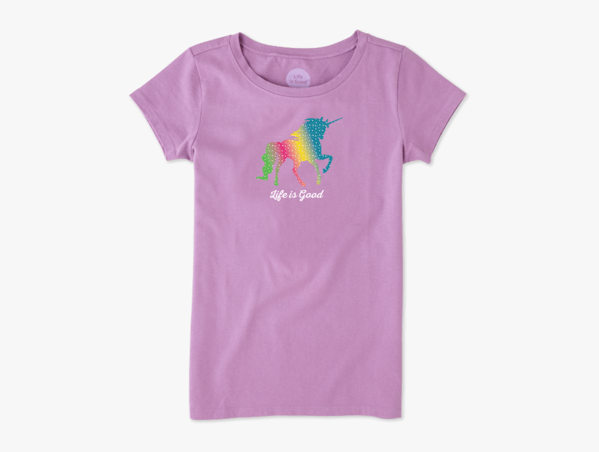 Girls Rainbow Unicorn Crusher Tee - Parakeet, HD Png Download, Free Download