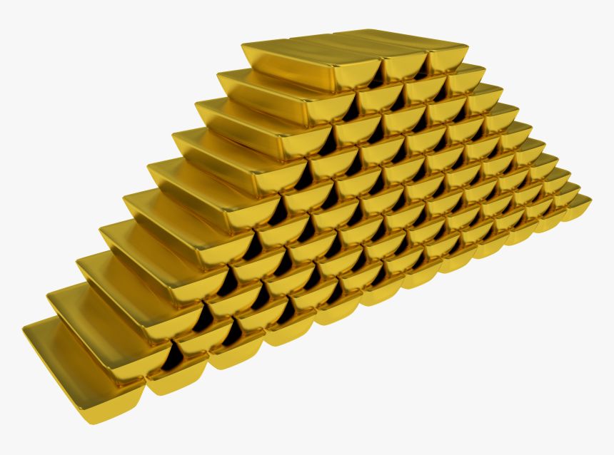 Gold Bars Stock Pile - Gold Bars Clear Background, HD Png Download, Free Download