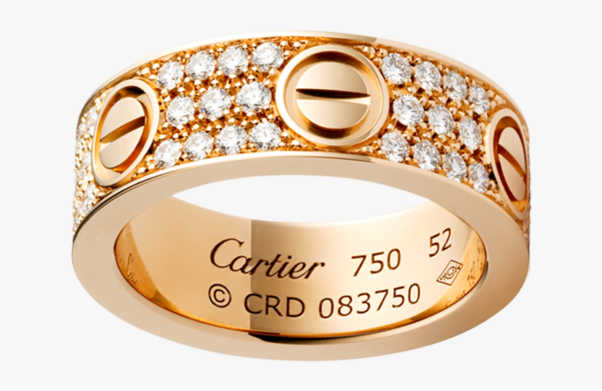 Gold Jewelry Pile Png - Cartier Love Ring Diamond Paved, Transparent Png, Free Download