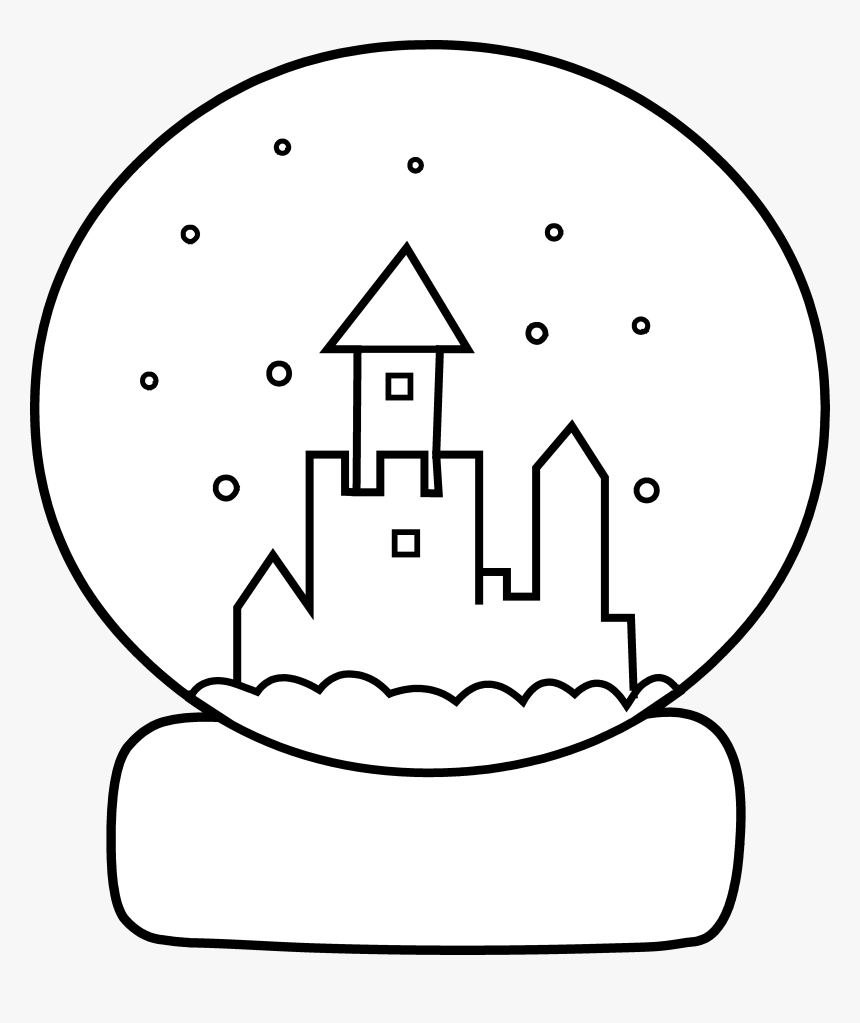 Cute Snow Globe Coloring Page - Winter Snow Globes Colouring, HD Png Download, Free Download