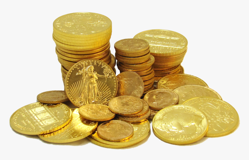 A Pile Of Gold Coins - Gold Coins Stack Png, Transparent Png, Free Download