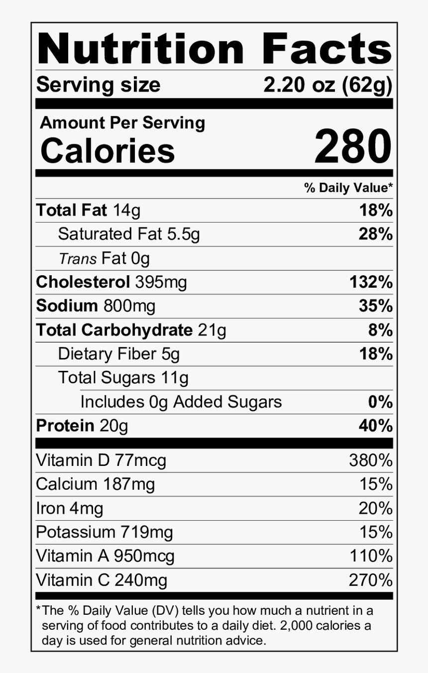 Denver Veggie Scramble Nutrition - Nutrition Facts, HD Png Download, Free Download