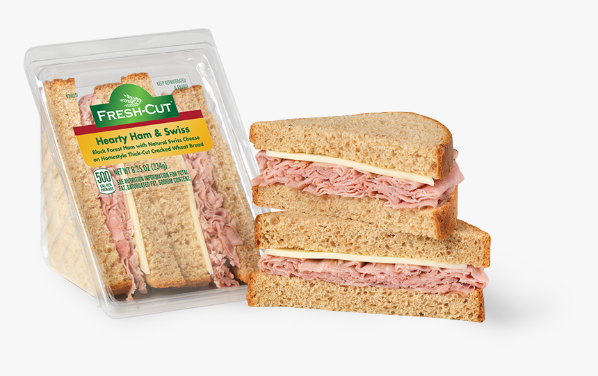 Black Forest Ham & Natural Swiss Hearty Size Wedge - Ham And Cheese Sandwich, HD Png Download, Free Download