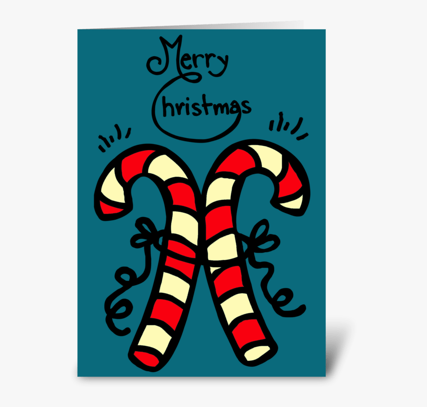 Christmas Candy Canes Greeting Card - Candy Cane, HD Png Download, Free Download