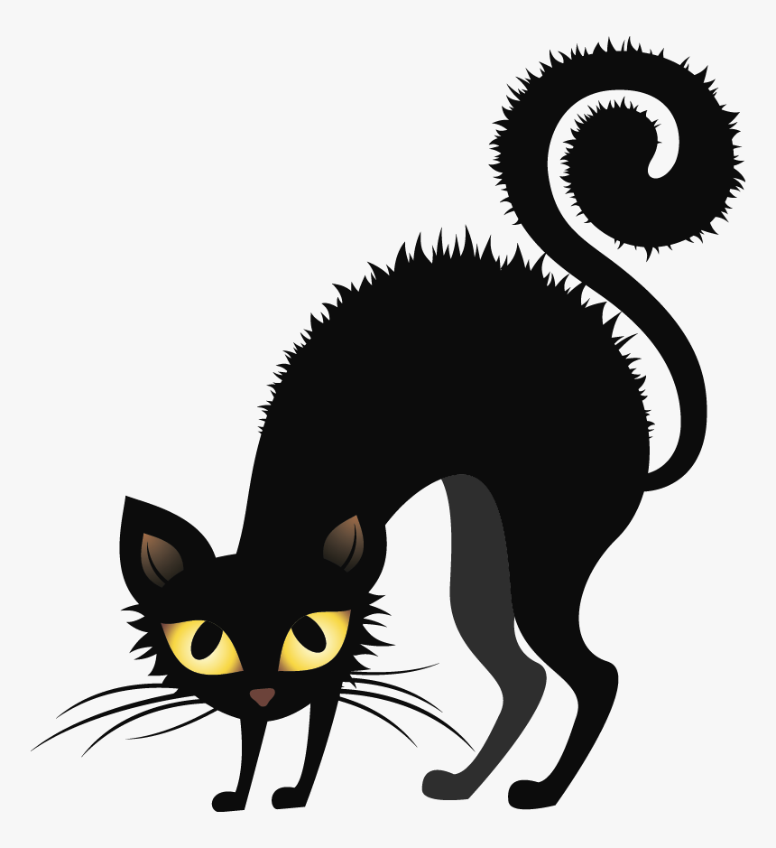 Black Cat,cat,clip Art,small To Medium-sized - Black Cat Halloween Clipart, HD Png Download, Free Download