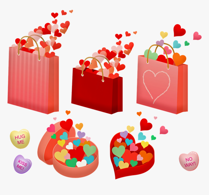 Valentine"s Hearts, Bag Of Hearts - Bag Of Hearts Png, Transparent Png, Free Download