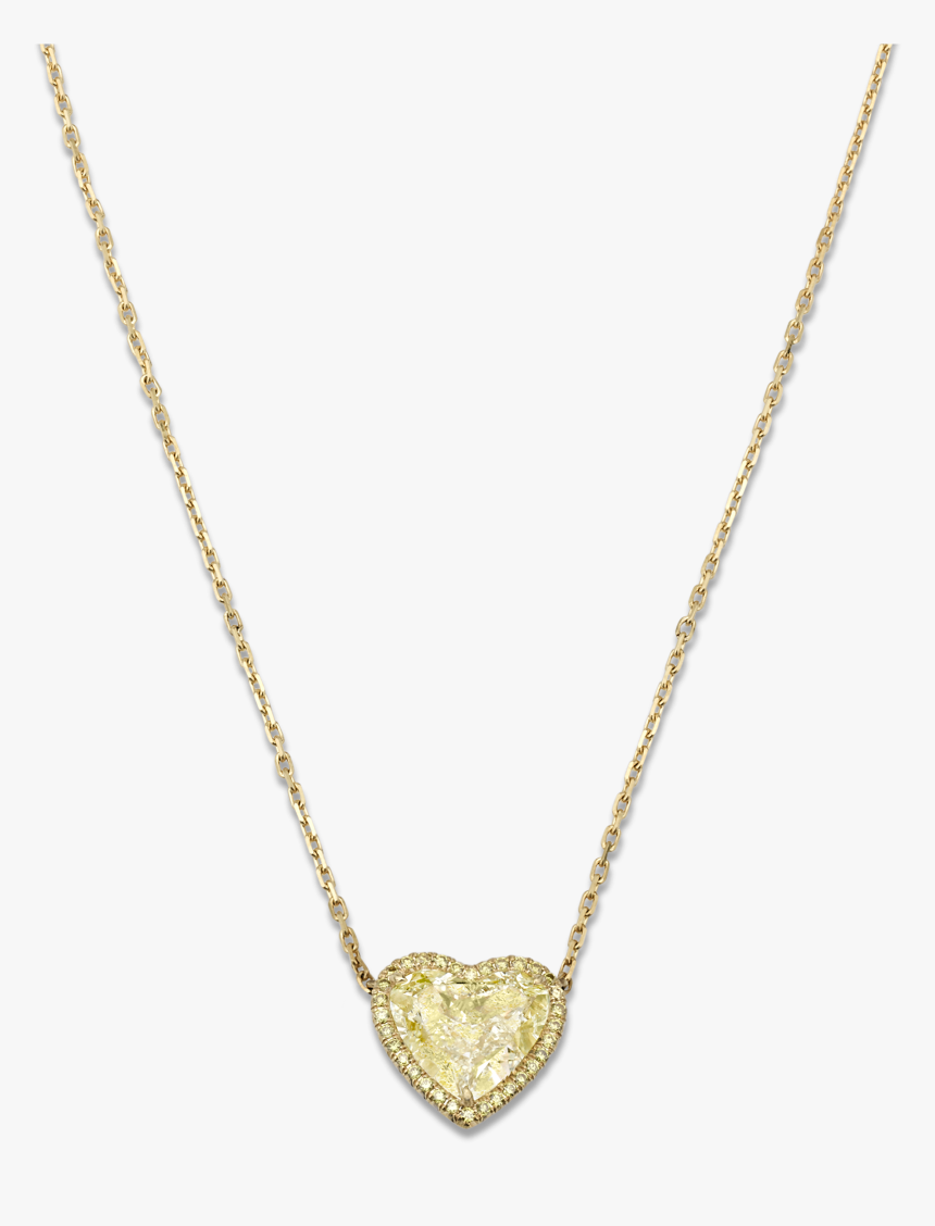 Natural Fancy Light Yellow Diamond Heart Necklace Heart Necklace Gold Transparent Hd Png Download Kindpng