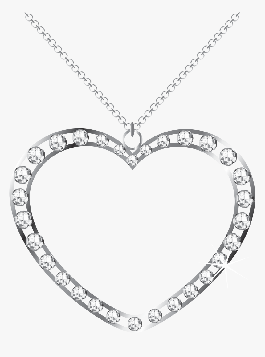 Silver Heart With Diamonds Transparent Picture - Transparent Gold Heart Png, Png Download, Free Download
