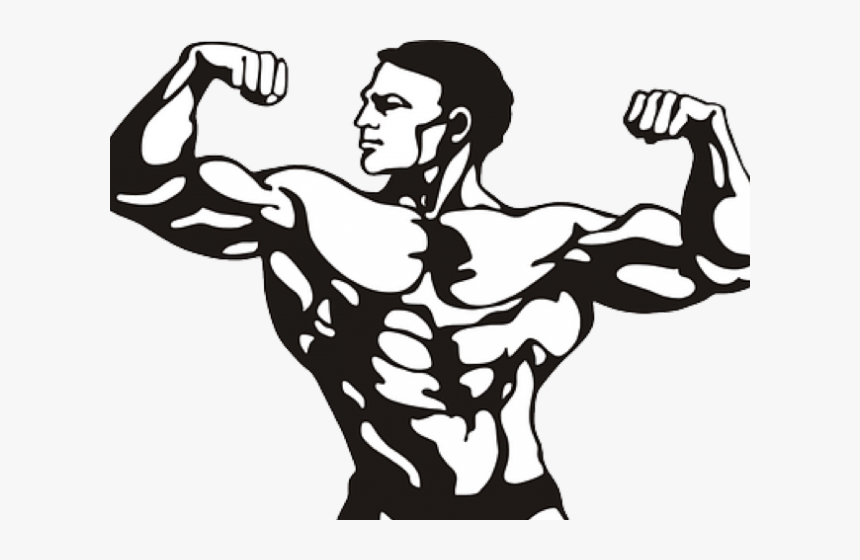 Curl Clipart Bicep - Bodybuilder Clipart Black And White, HD Png Download -...