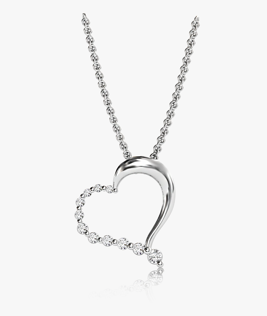 5236 Journey Heart Necklace - Heart Diamond Pendant, HD Png Download, Free Download
