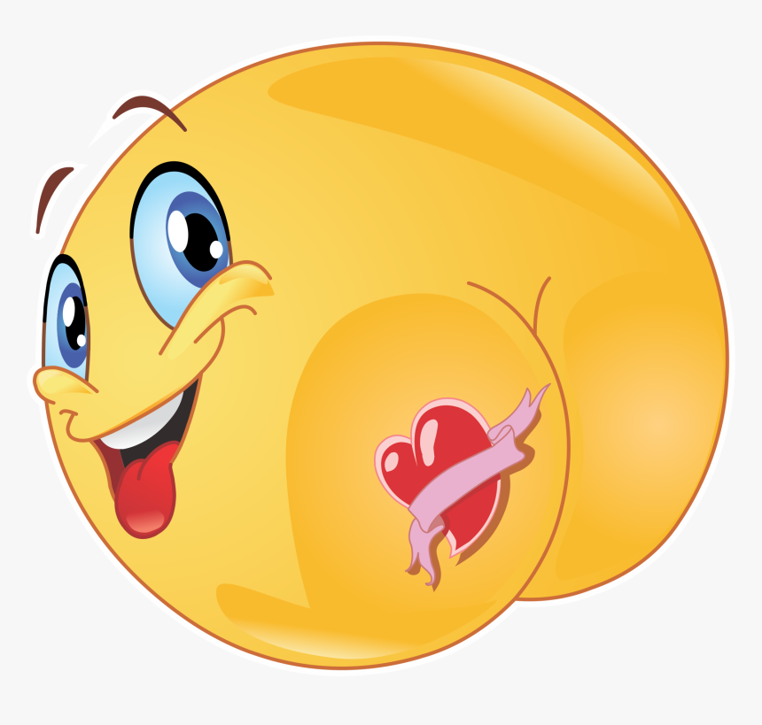 Heart Tattoo On Butt Emoji 20 Decal - Mooning Emoji, HD Png Download - kind...