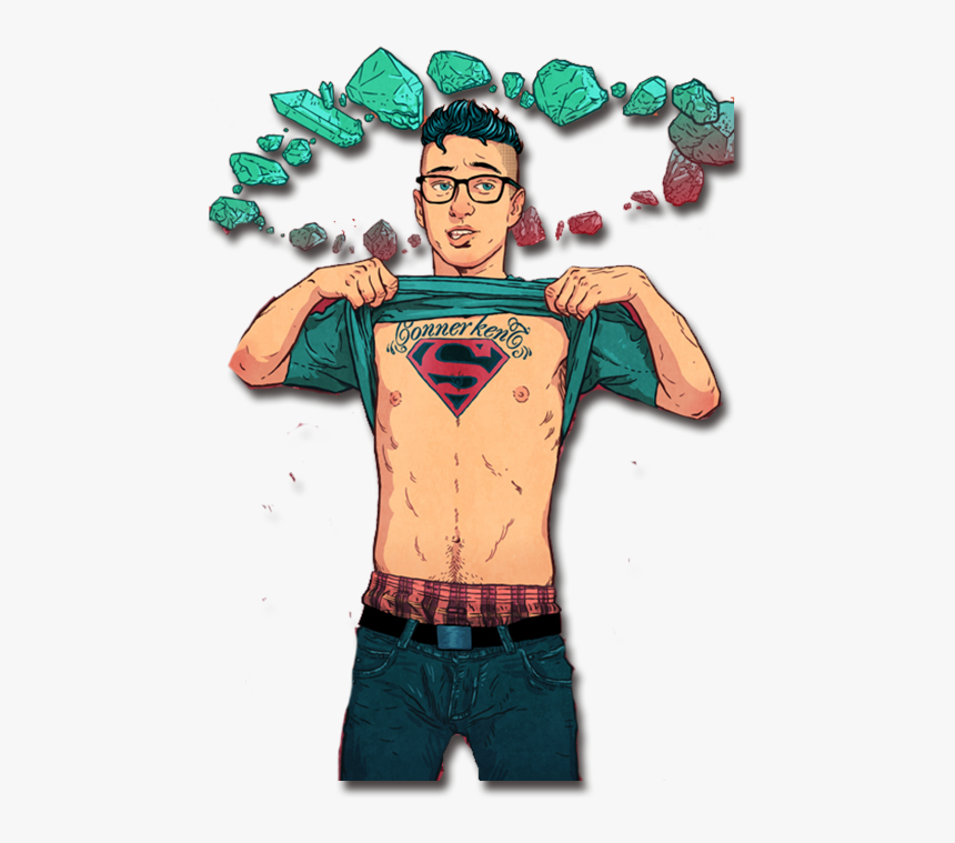 #superboy #superhero #connerkent #cartoon #boy #people - Hipster Superhero, HD Png Download, Free Download