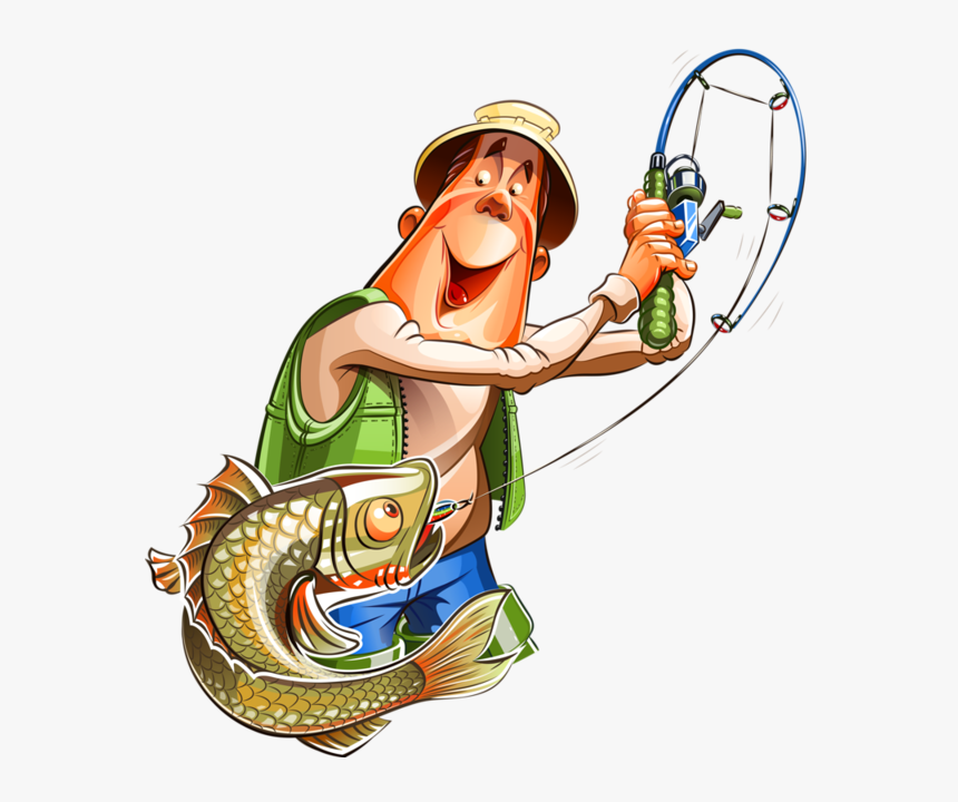 Transparent Fish Vector Png - Fisherman Cartoon Png, Png Download, Free Download